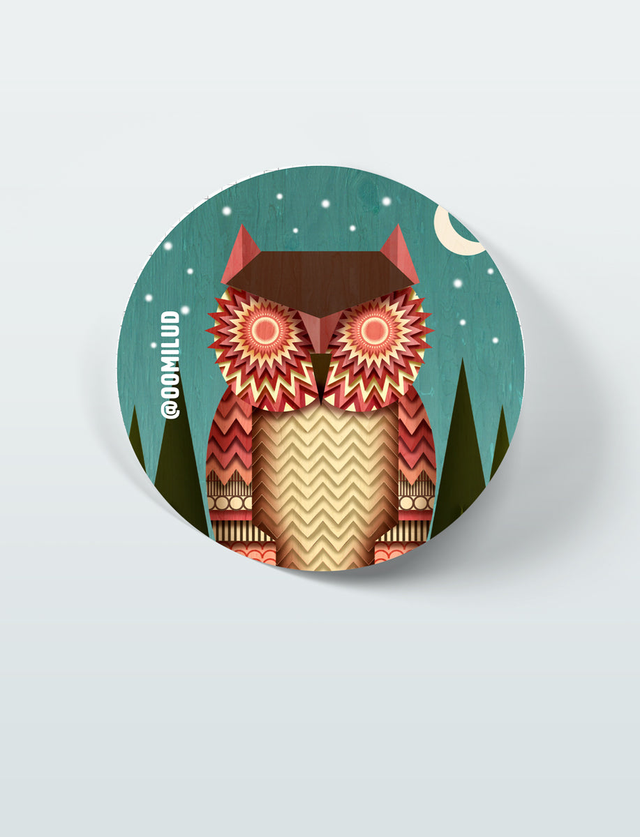 Night Owl - Sticker 7x7cm