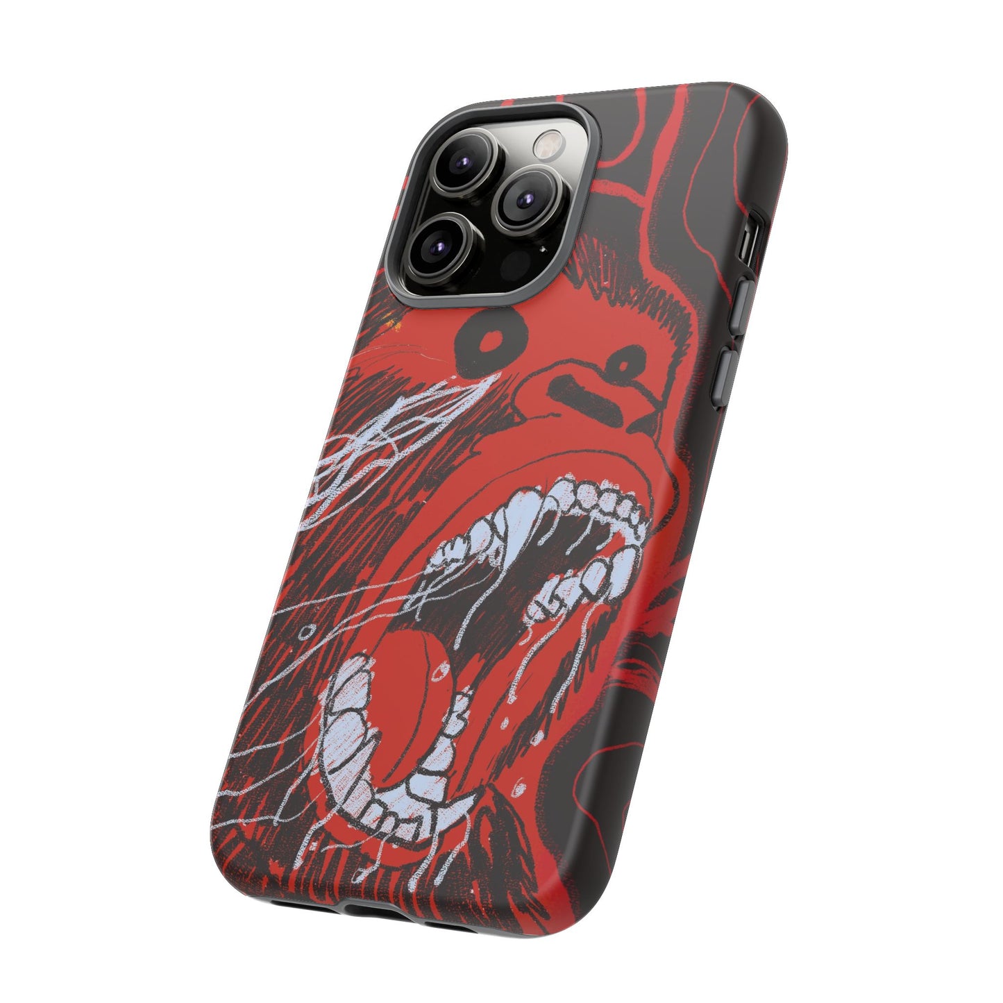 Phone Case — Red Screaming Ape Graphic Protective Cover