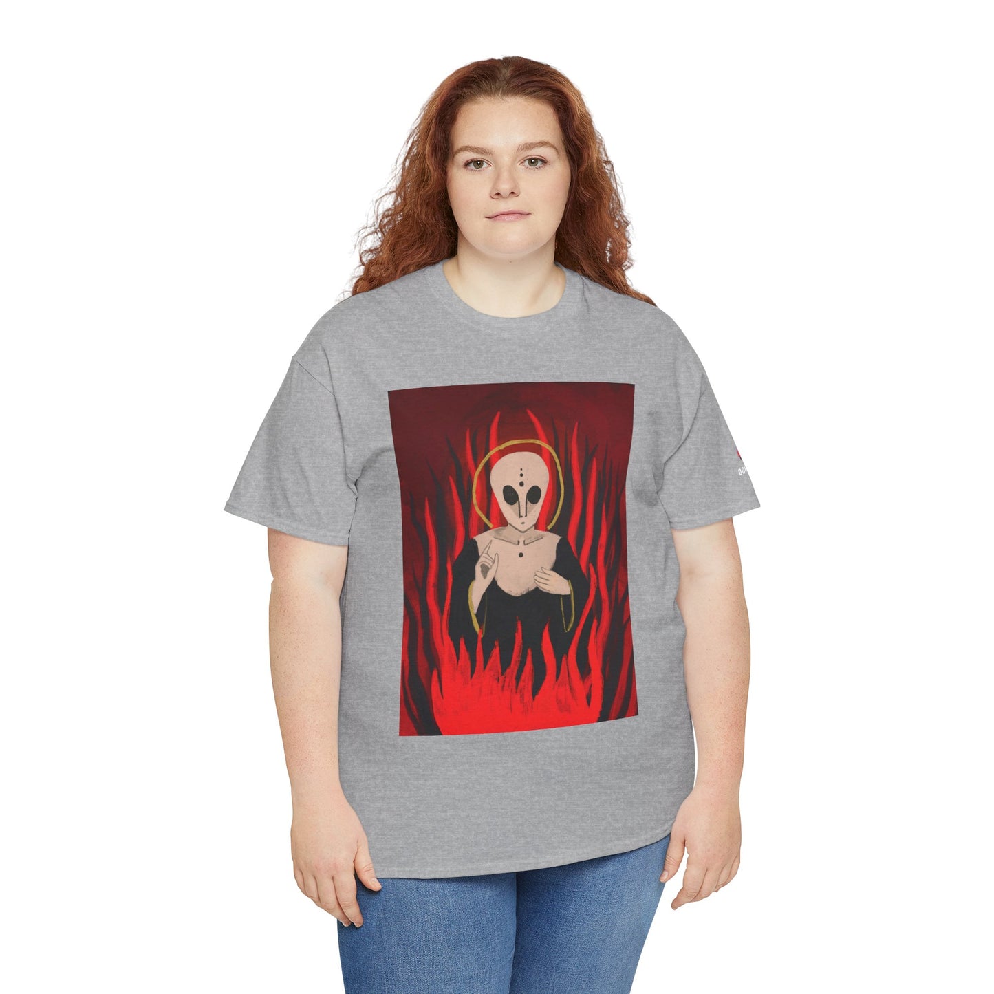 El Reino Perdido T‑Shirt — Spooky Alien Graphic Tee with Flames