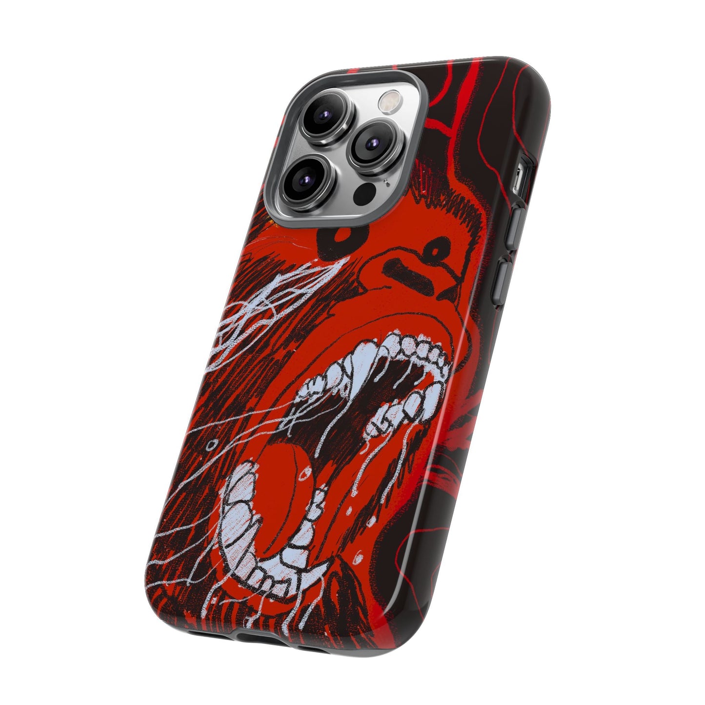 Phone Case — Red Screaming Ape Graphic Protective Cover