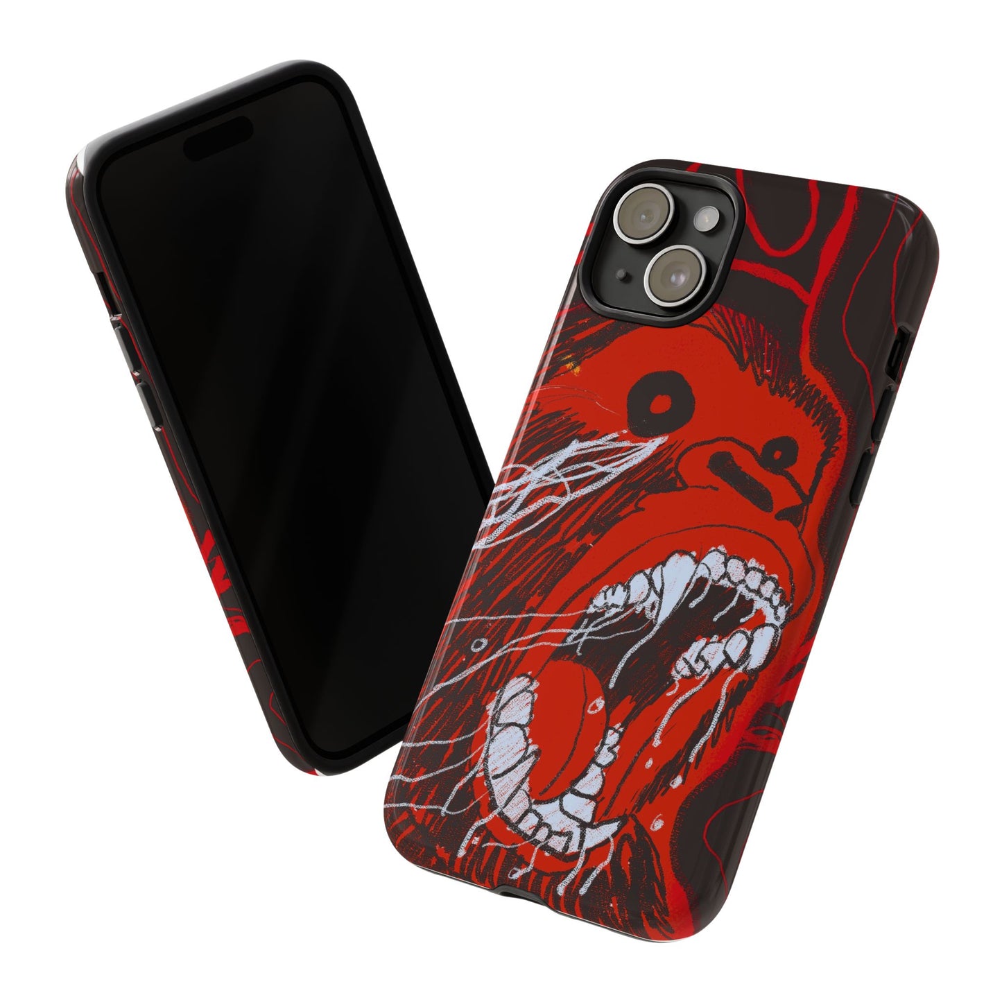 Phone Case — Red Screaming Ape Graphic Protective Cover
