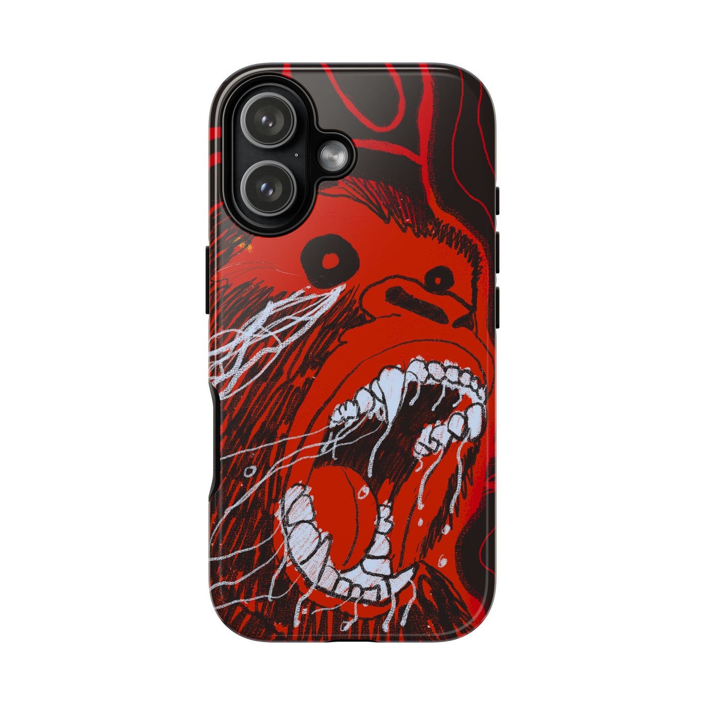Phone Case — Red Screaming Ape Graphic Protective Cover