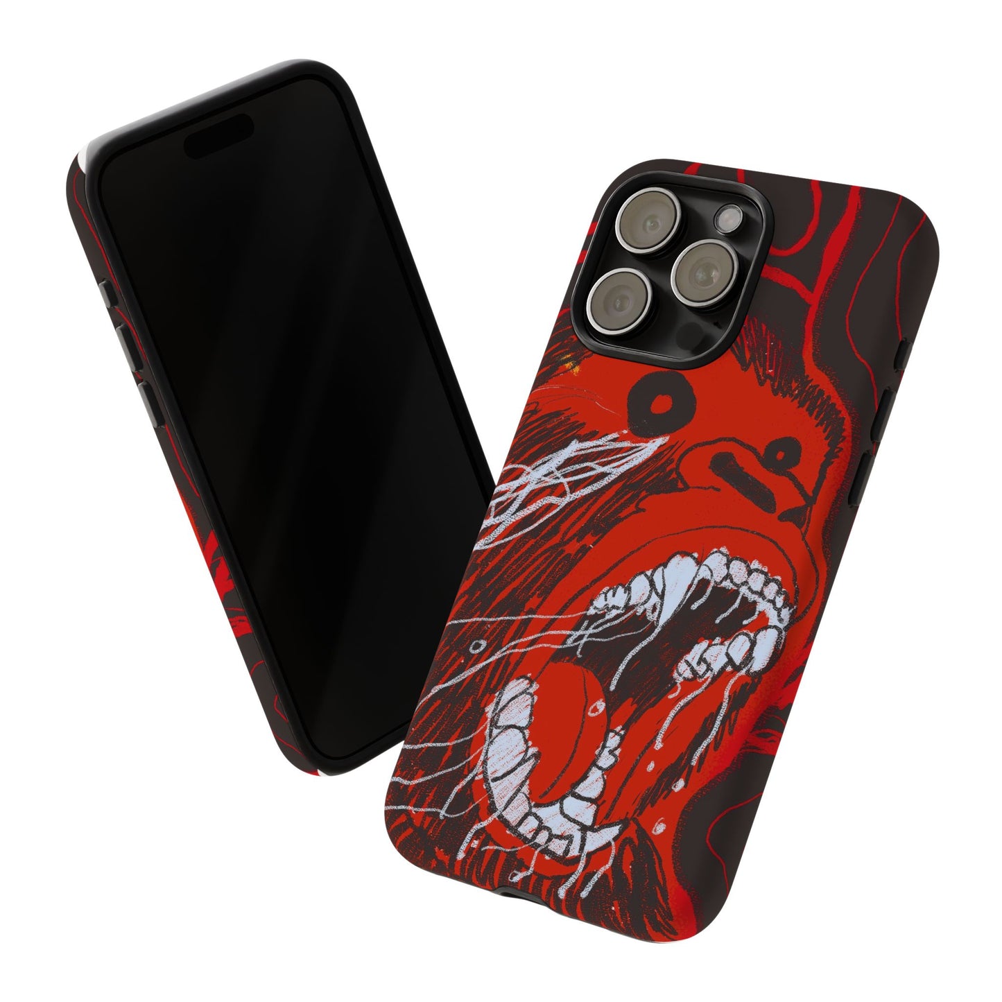 Phone Case — Red Screaming Ape Graphic Protective Cover