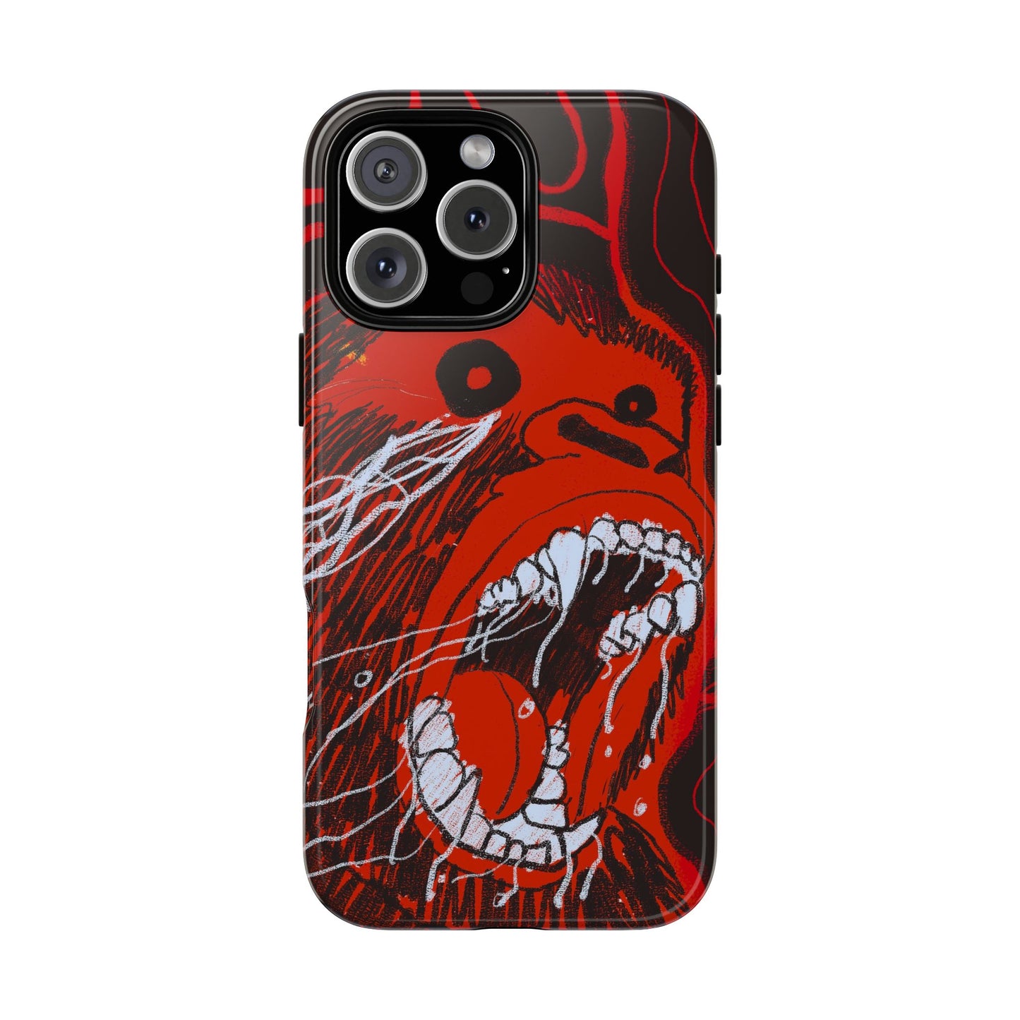 Phone Case — Red Screaming Ape Graphic Protective Cover