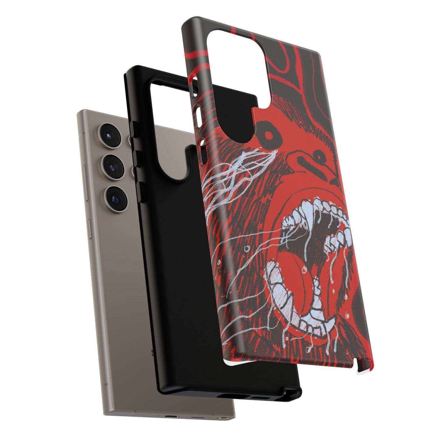 Phone Case — Red Screaming Ape Graphic Protective Cover