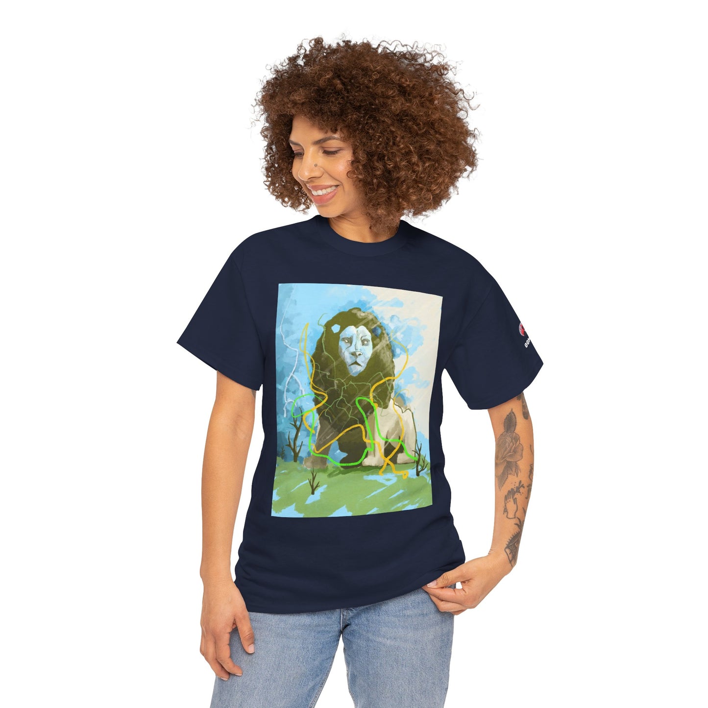 Lion Portrait T-Shirt — Artistic Majestic Lion Graphic Tee