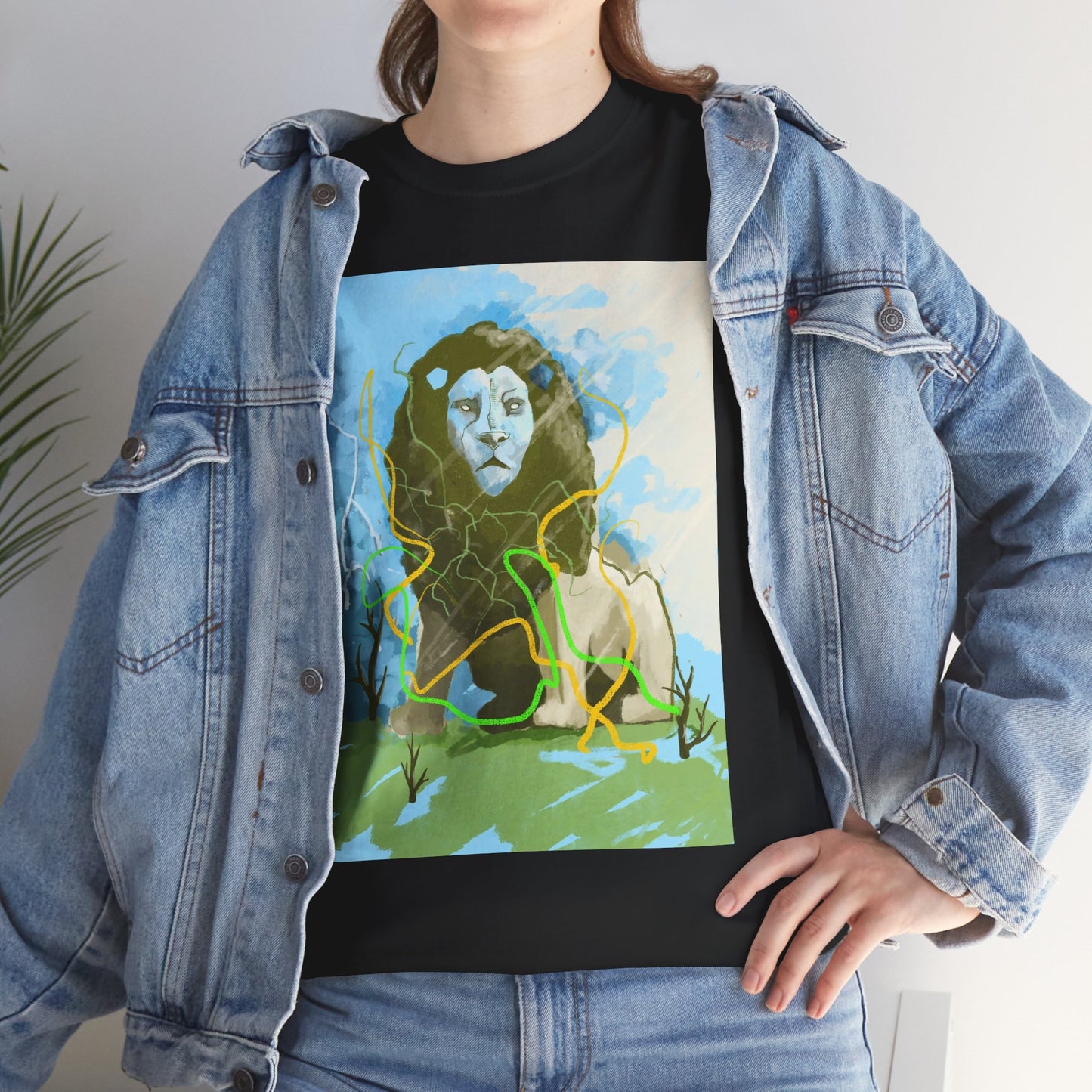 Lion Portrait T-Shirt — Artistic Majestic Lion Graphic Tee