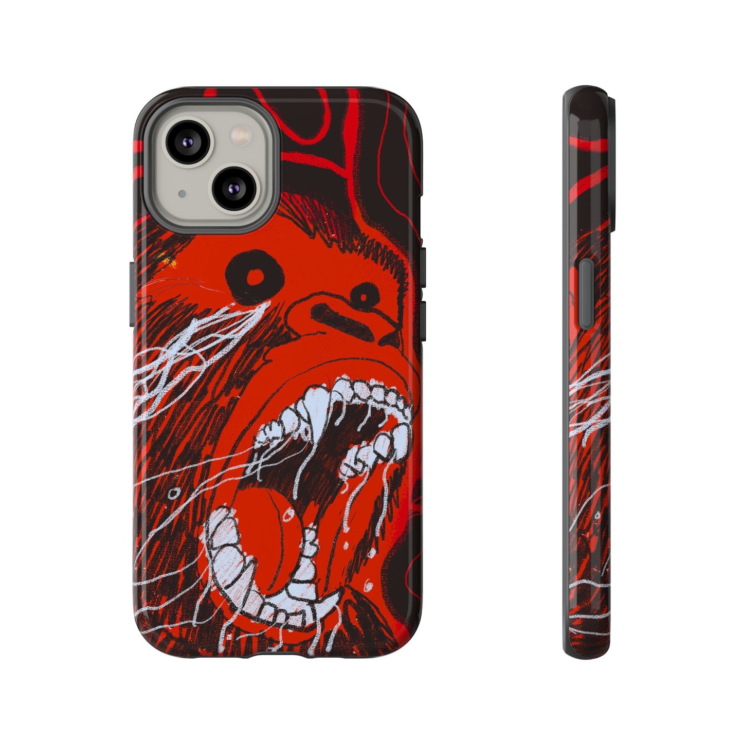 Phone Case — Red Screaming Ape Graphic Protective Cover