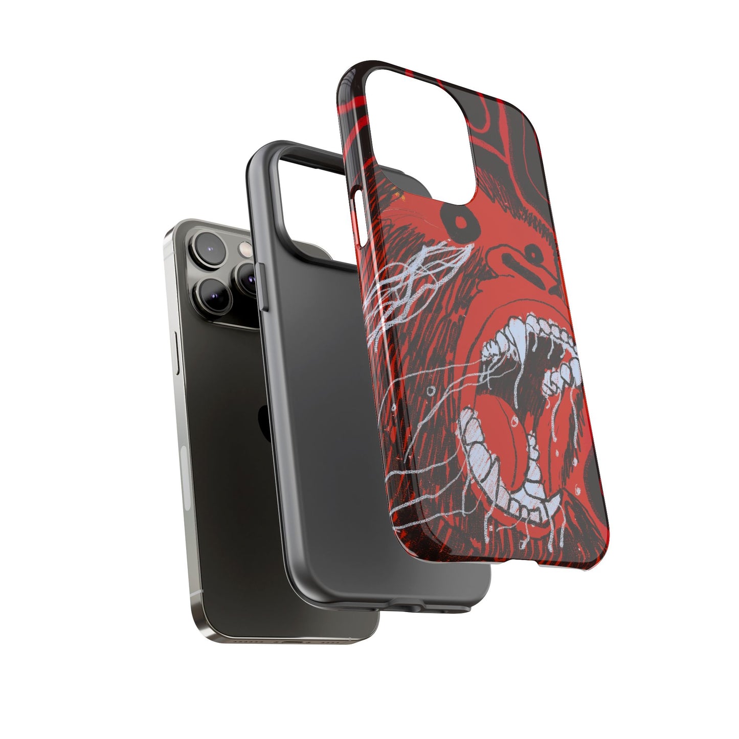 Phone Case — Red Screaming Ape Graphic Protective Cover