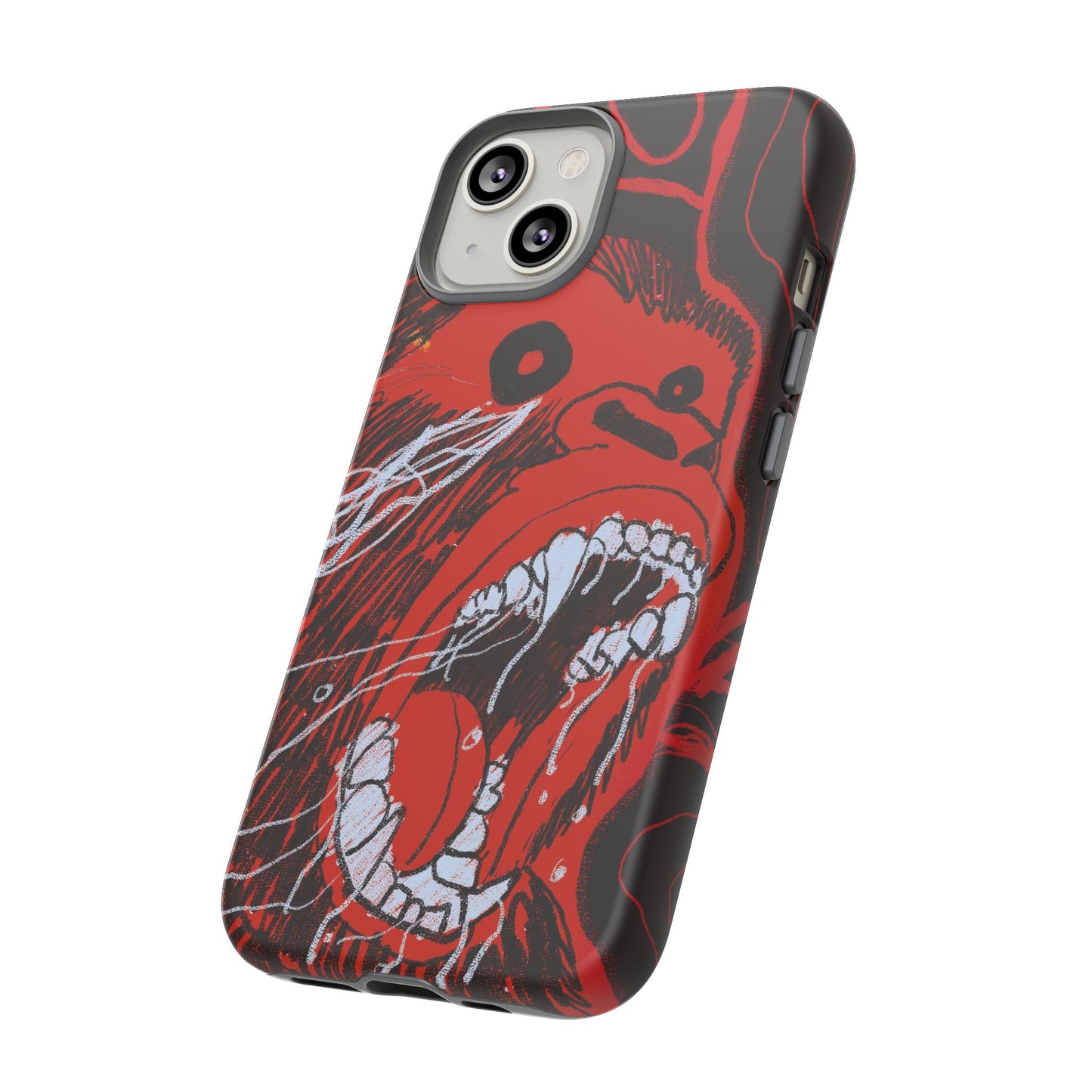 Phone Case — Red Screaming Ape Graphic Protective Cover