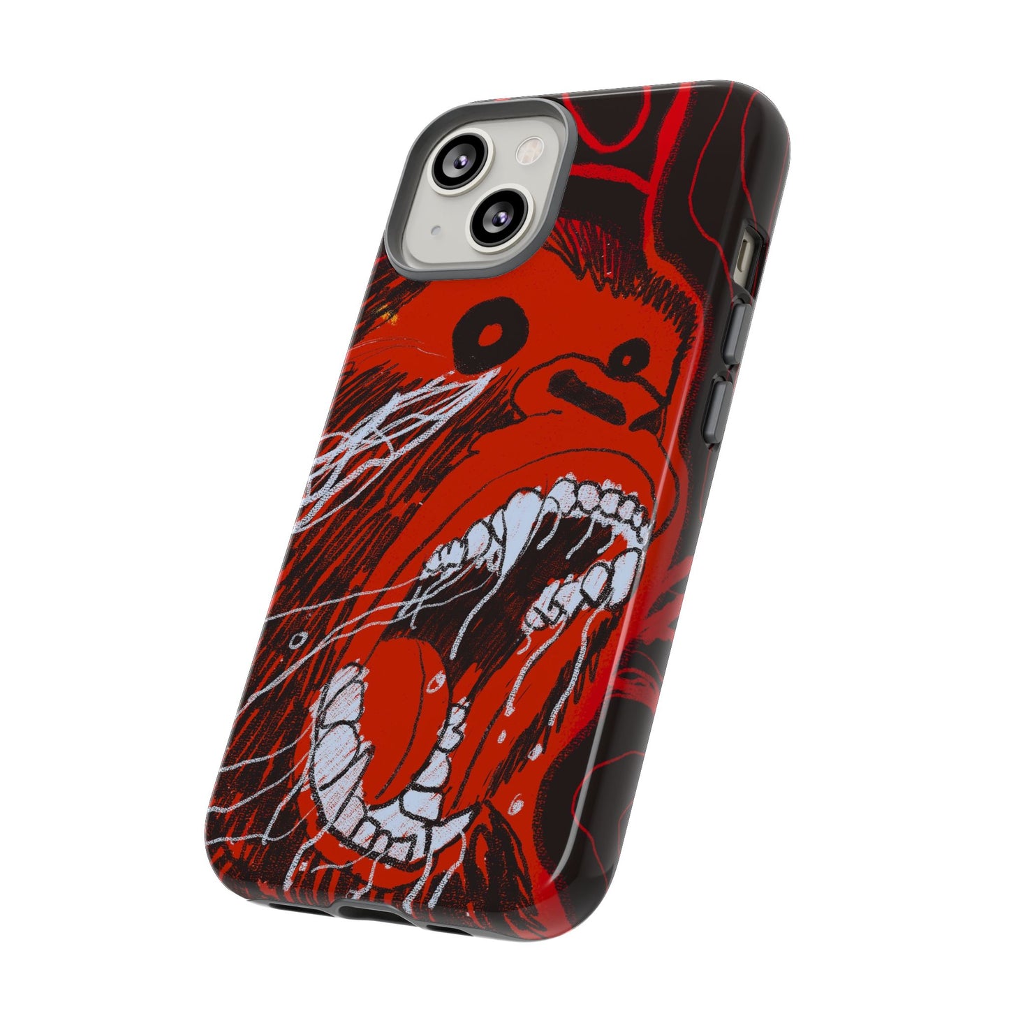 Phone Case — Red Screaming Ape Graphic Protective Cover