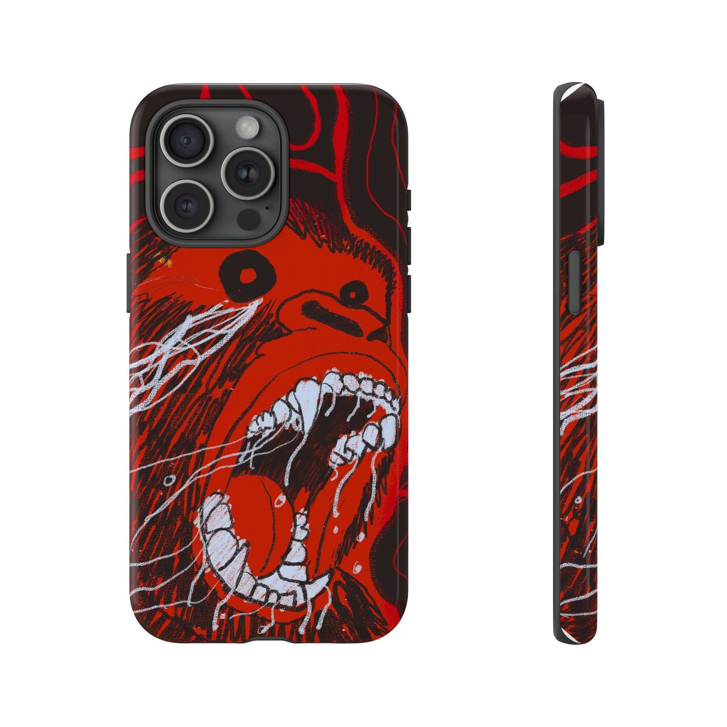 Phone Case — Red Screaming Ape Graphic Protective Cover