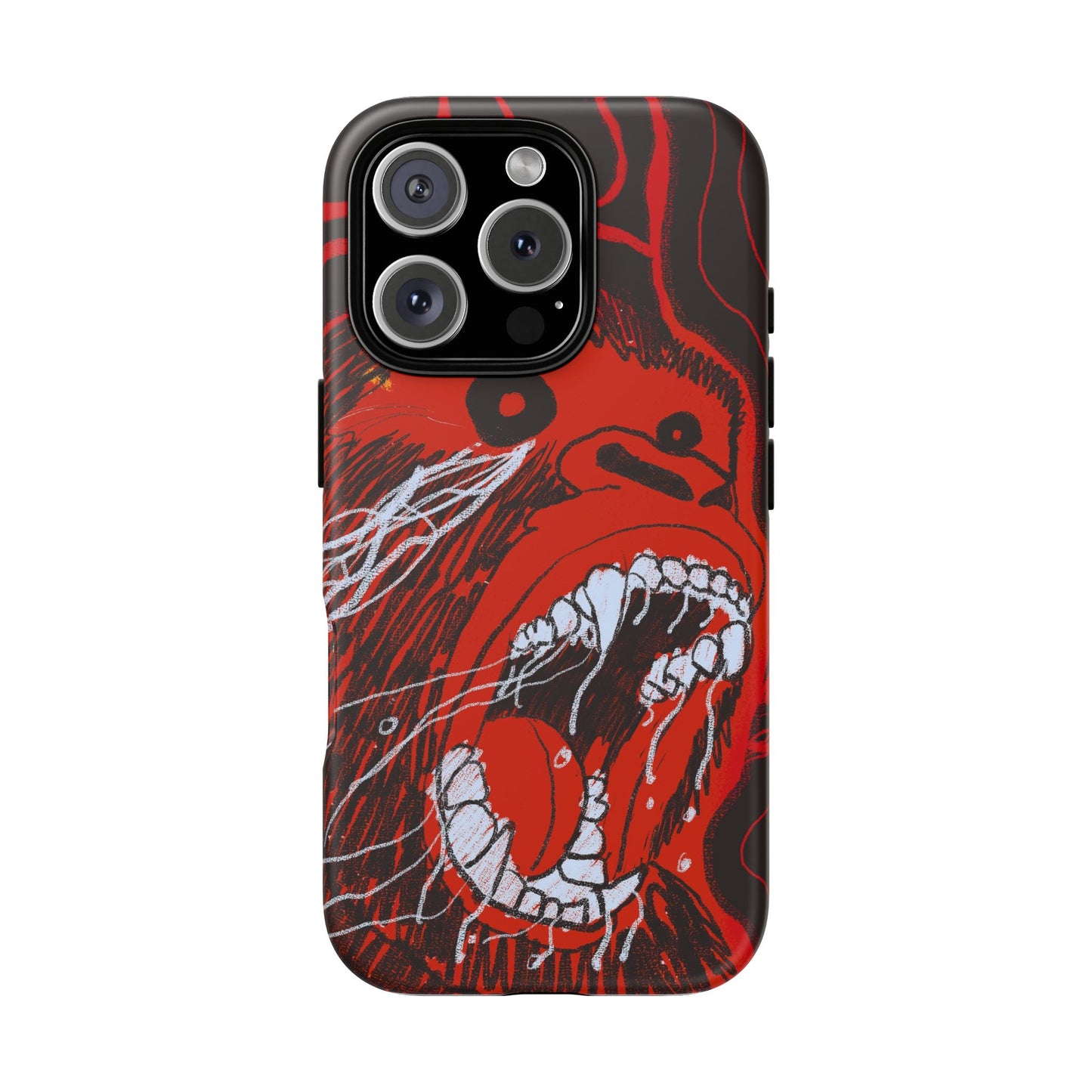 Phone Case — Red Screaming Ape Graphic Protective Cover