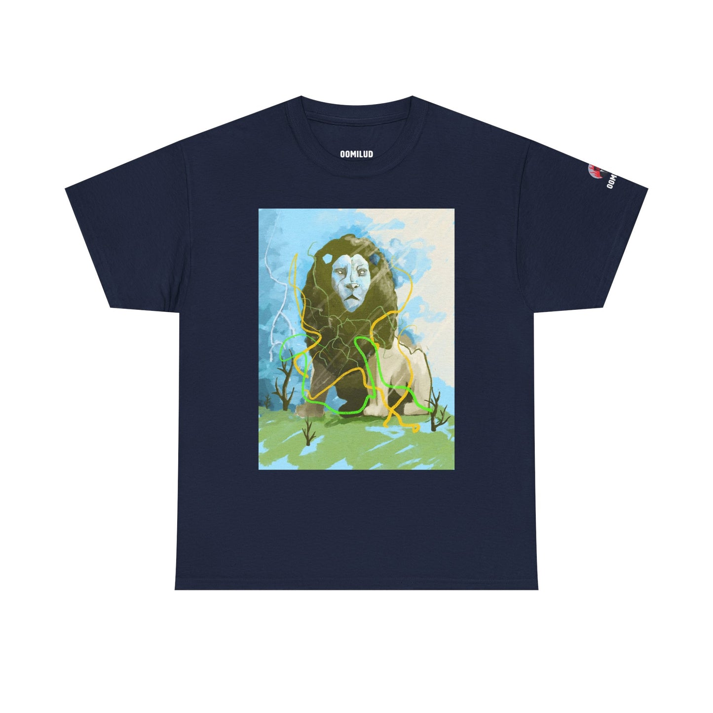 Lion Portrait T-Shirt — Artistic Majestic Lion Graphic Tee