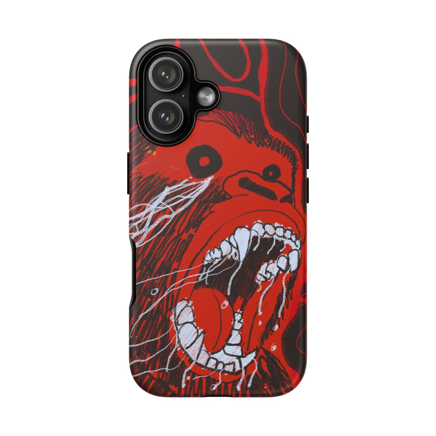 Phone Case — Red Screaming Ape Graphic Protective Cover