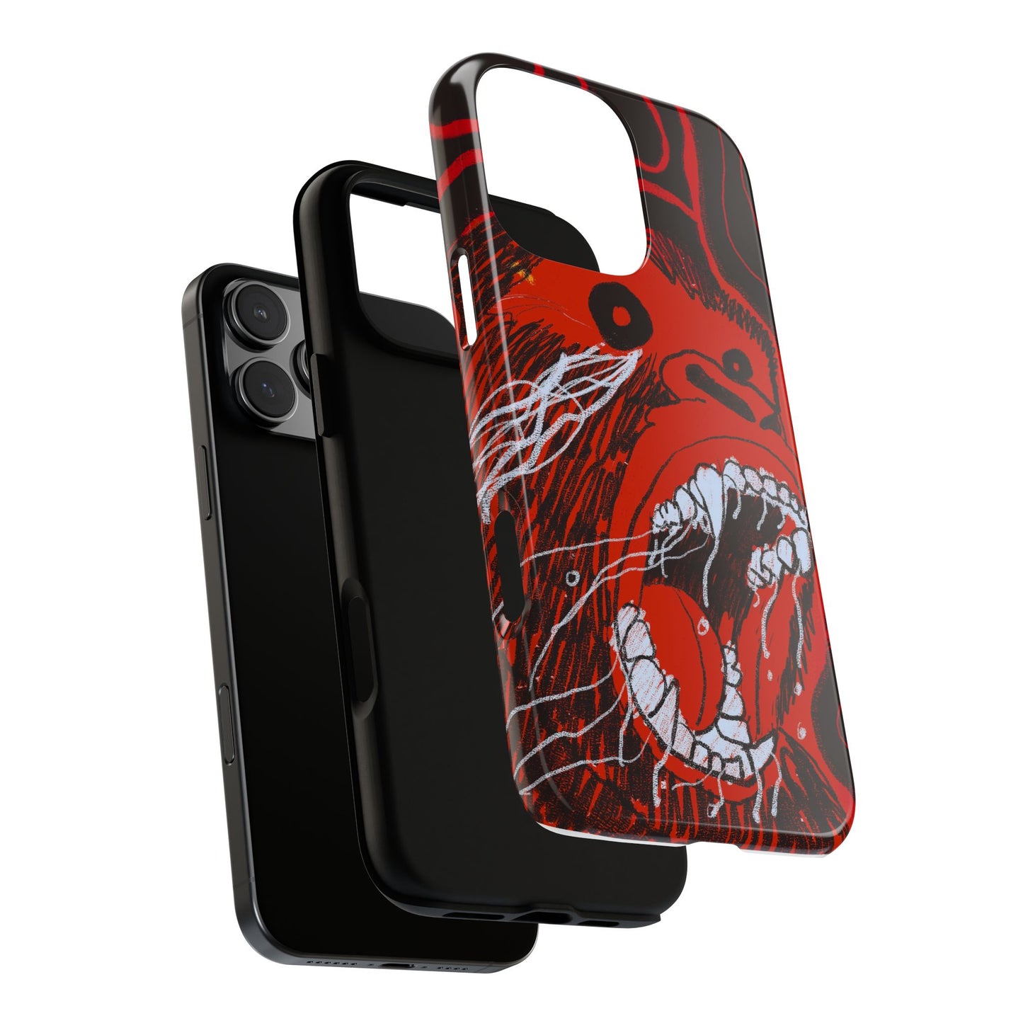 Phone Case — Red Screaming Ape Graphic Protective Cover