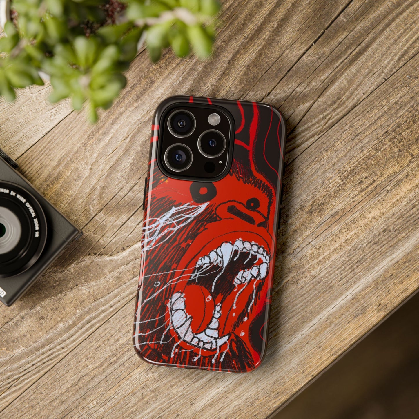 Phone Case — Red Screaming Ape Graphic Protective Cover