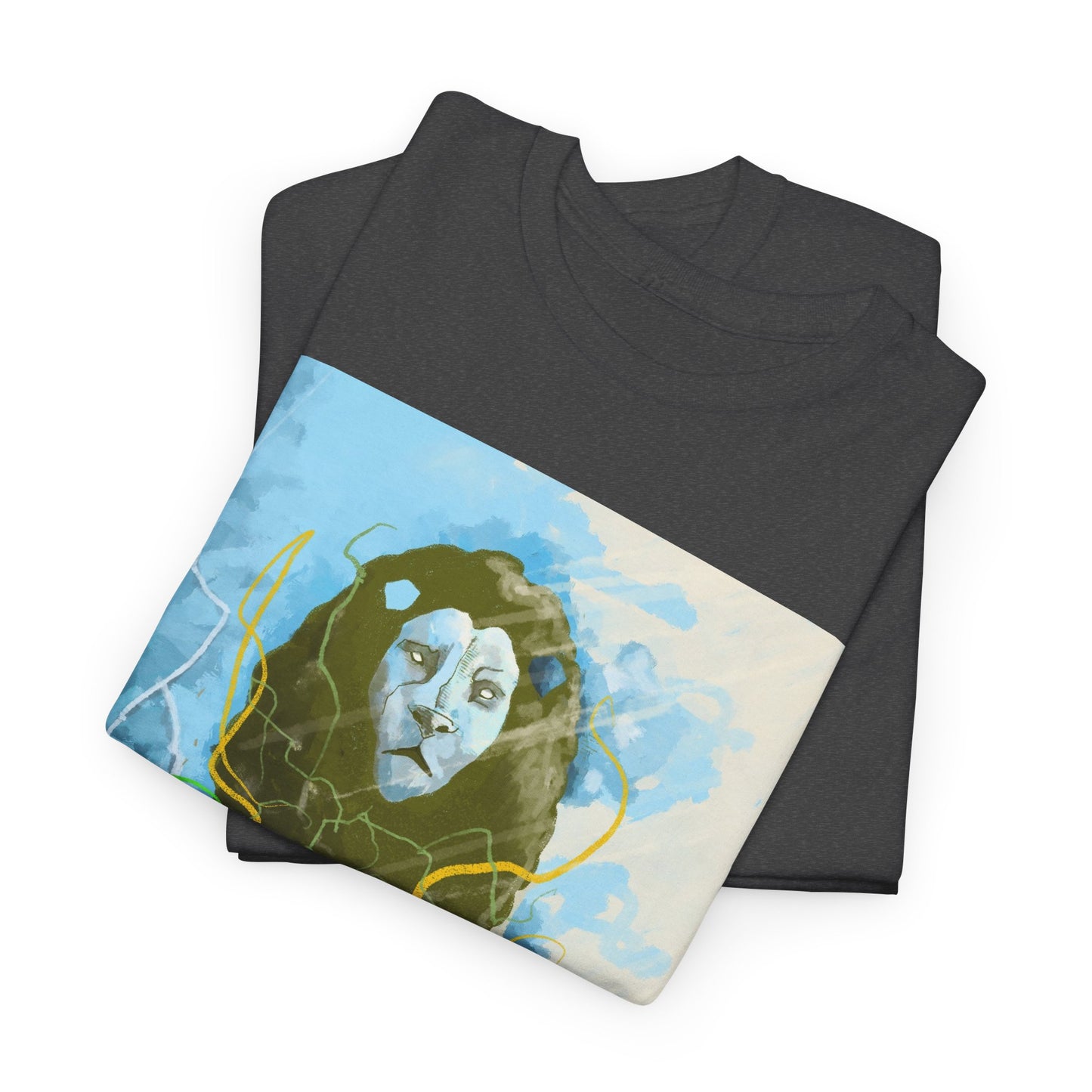 Lion Portrait T-Shirt — Artistic Majestic Lion Graphic Tee