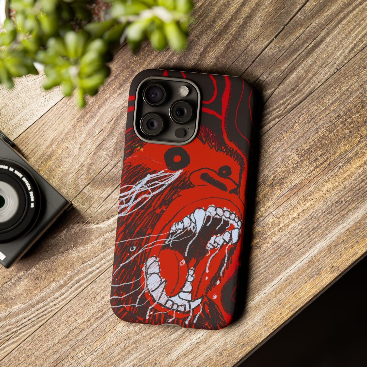 Phone Case — Red Screaming Ape Graphic Protective Cover