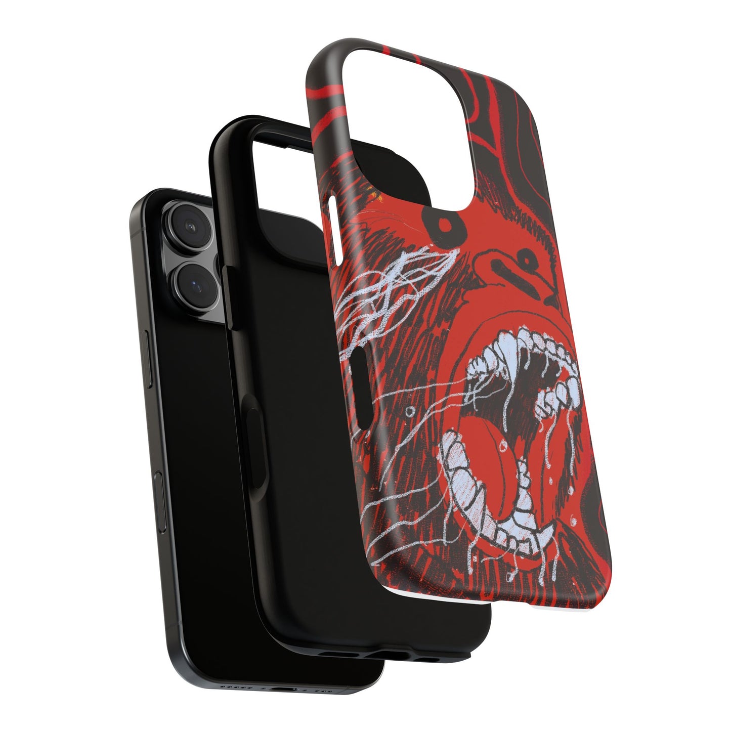 Phone Case — Red Screaming Ape Graphic Protective Cover