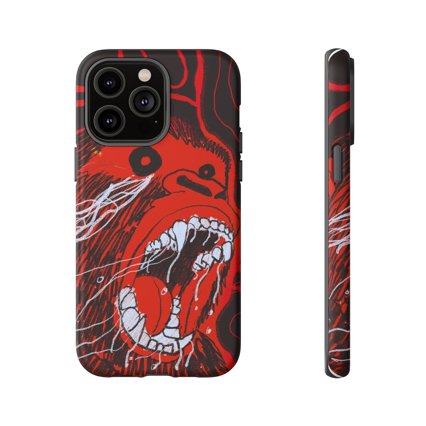 Phone Case — Red Screaming Ape Graphic Protective Cover