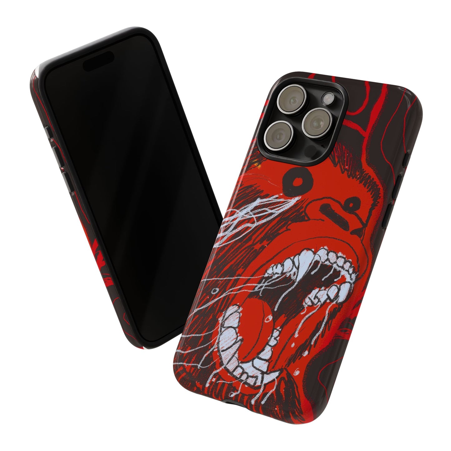 Phone Case — Red Screaming Ape Graphic Protective Cover
