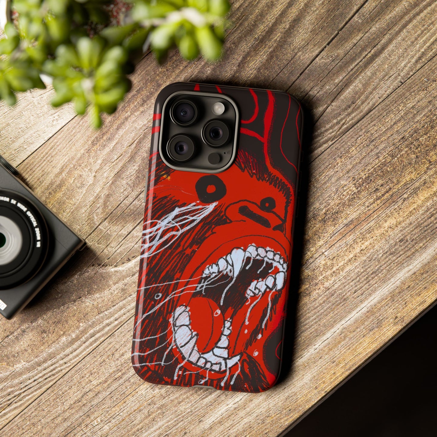 Phone Case — Red Screaming Ape Graphic Protective Cover