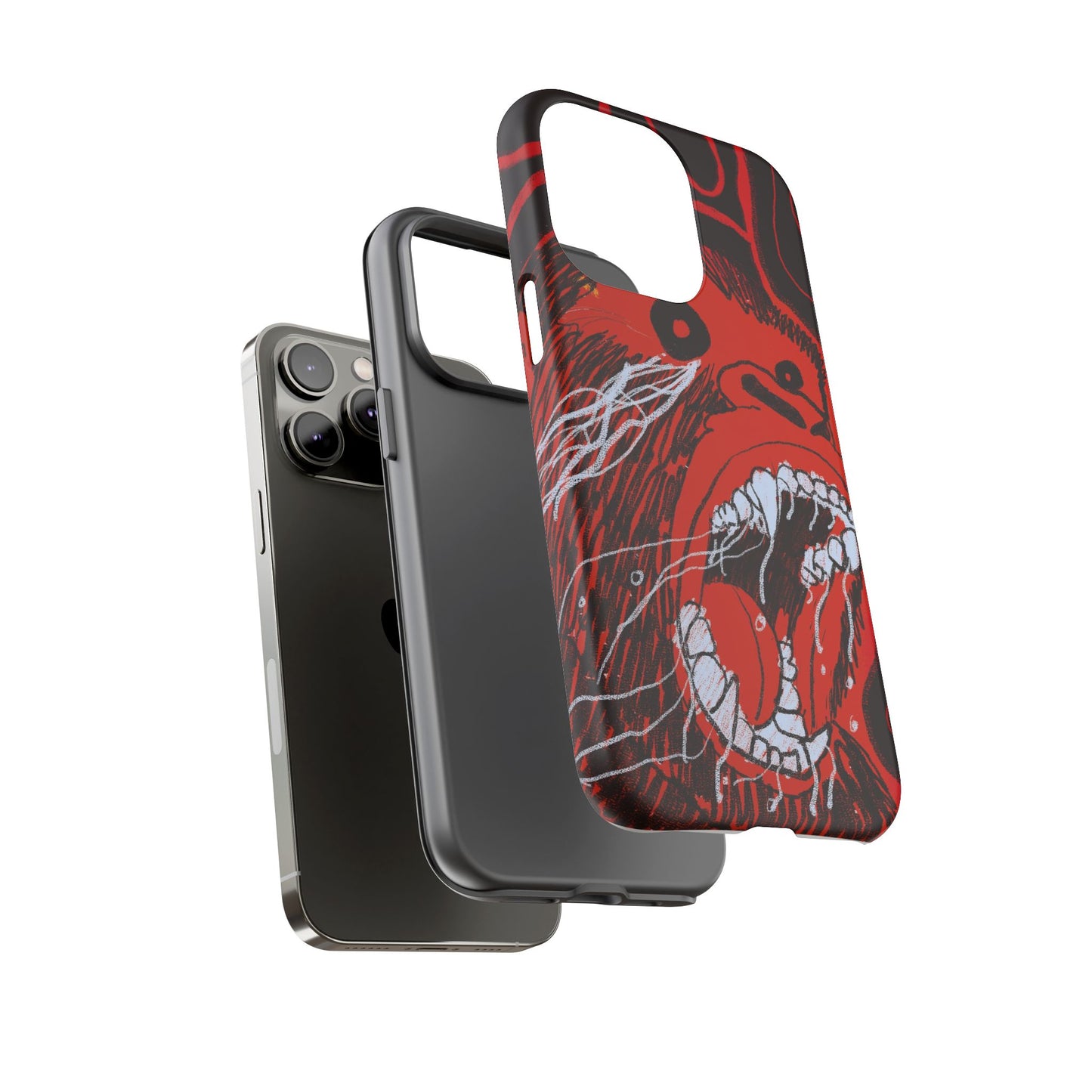 Phone Case — Red Screaming Ape Graphic Protective Cover