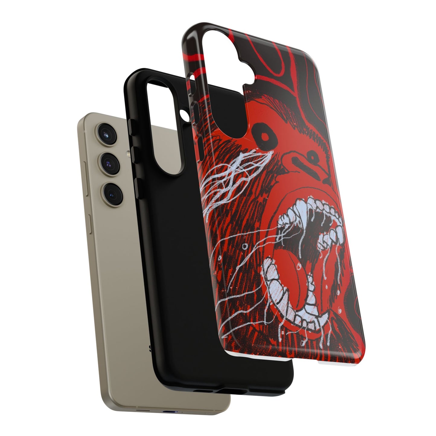 Phone Case — Red Screaming Ape Graphic Protective Cover