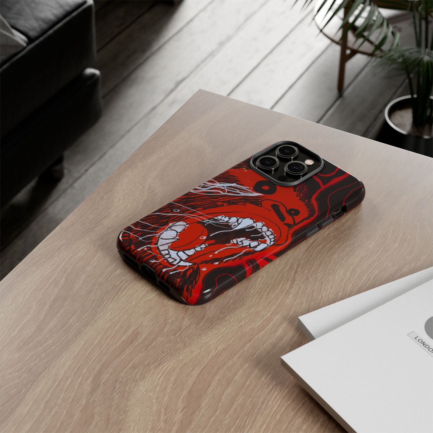 Phone Case — Red Screaming Ape Graphic Protective Cover