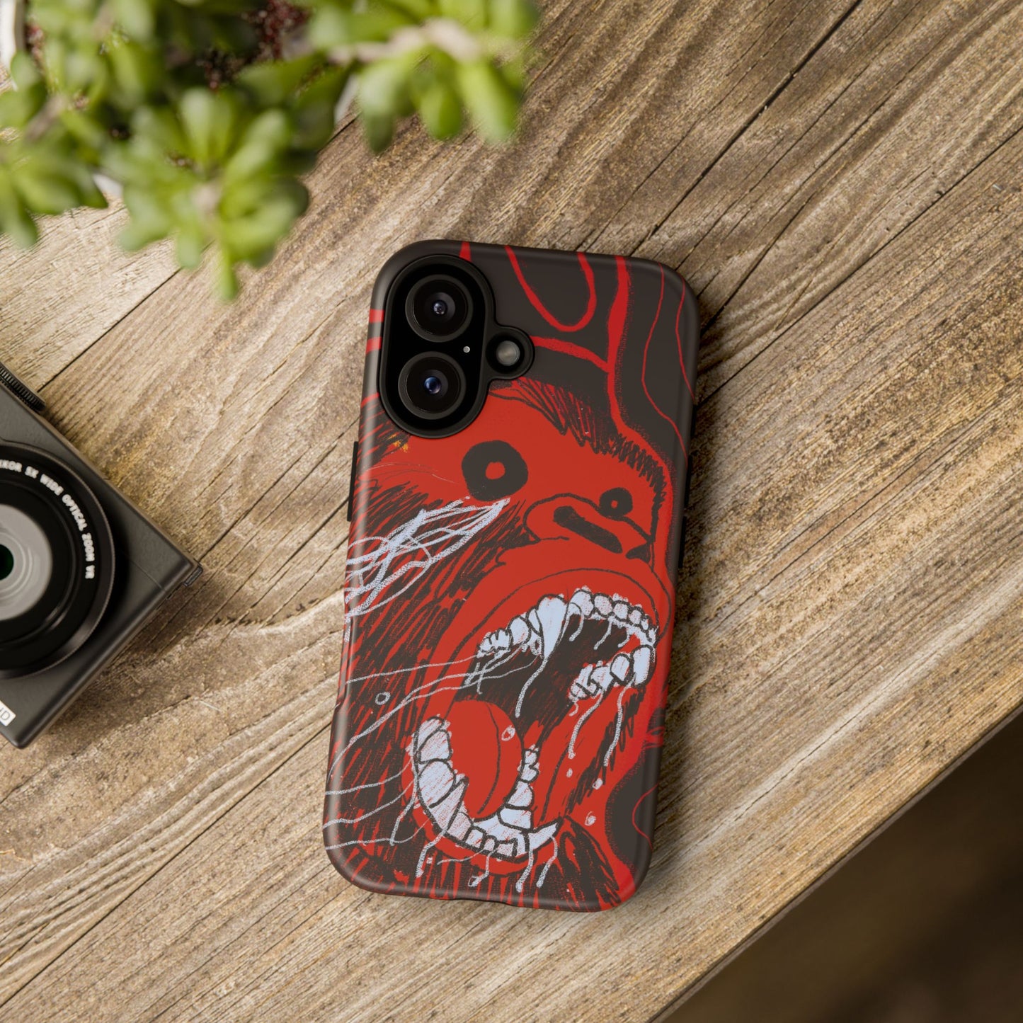 Phone Case — Red Screaming Ape Graphic Protective Cover