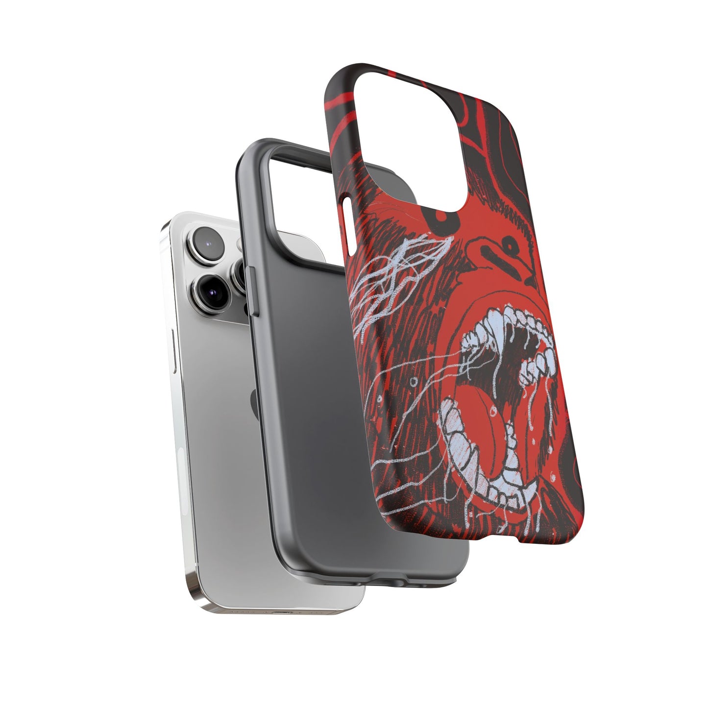 Phone Case — Red Screaming Ape Graphic Protective Cover