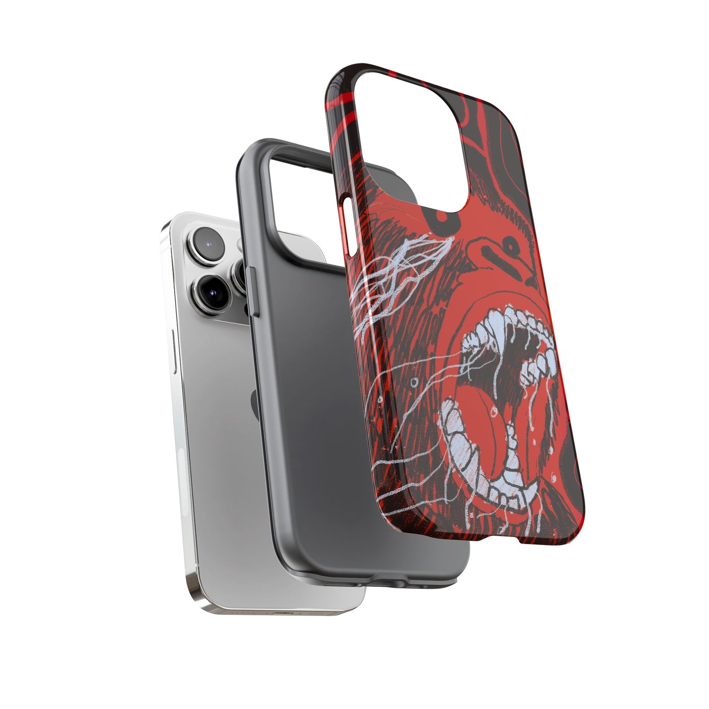 Phone Case — Red Screaming Ape Graphic Protective Cover