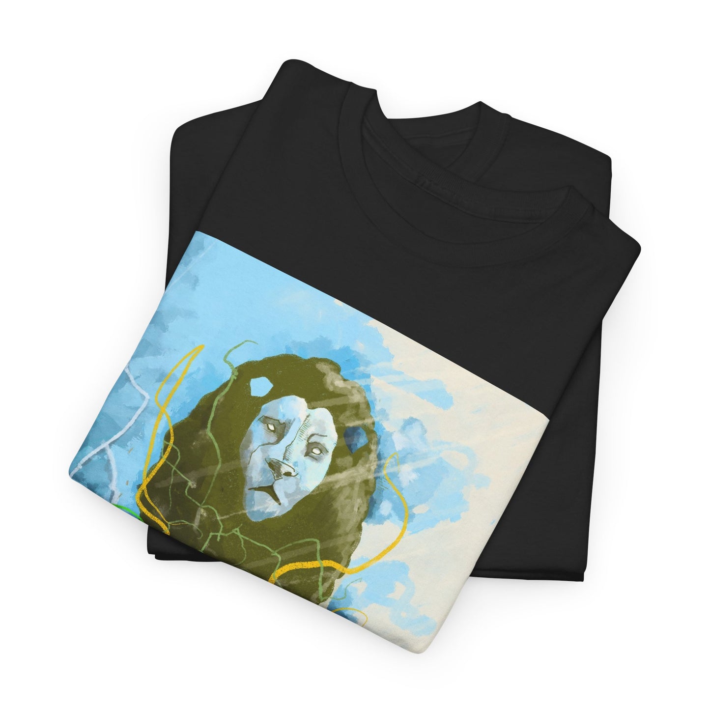 Lion Portrait T-Shirt — Artistic Majestic Lion Graphic Tee
