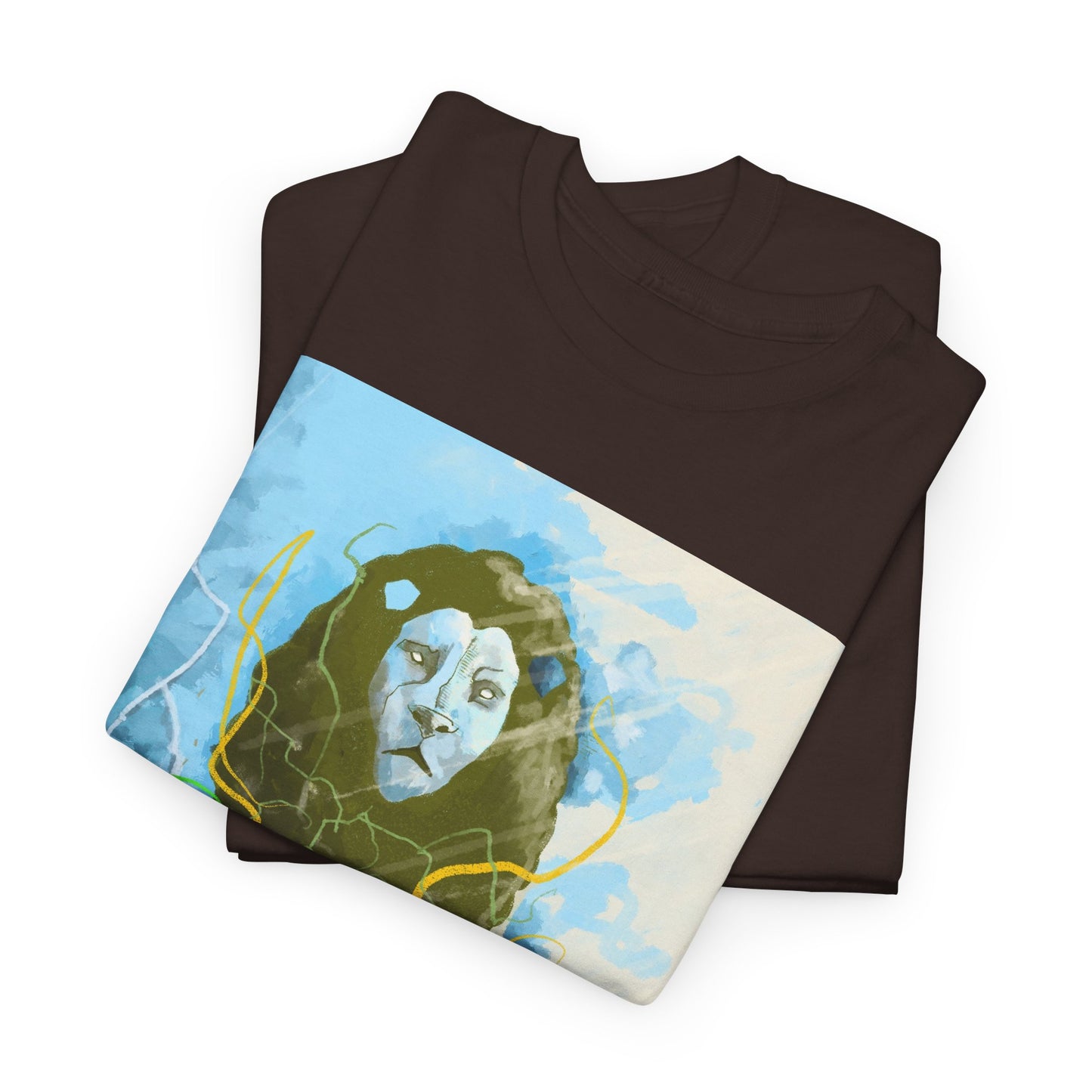 Lion Portrait T-Shirt — Artistic Majestic Lion Graphic Tee