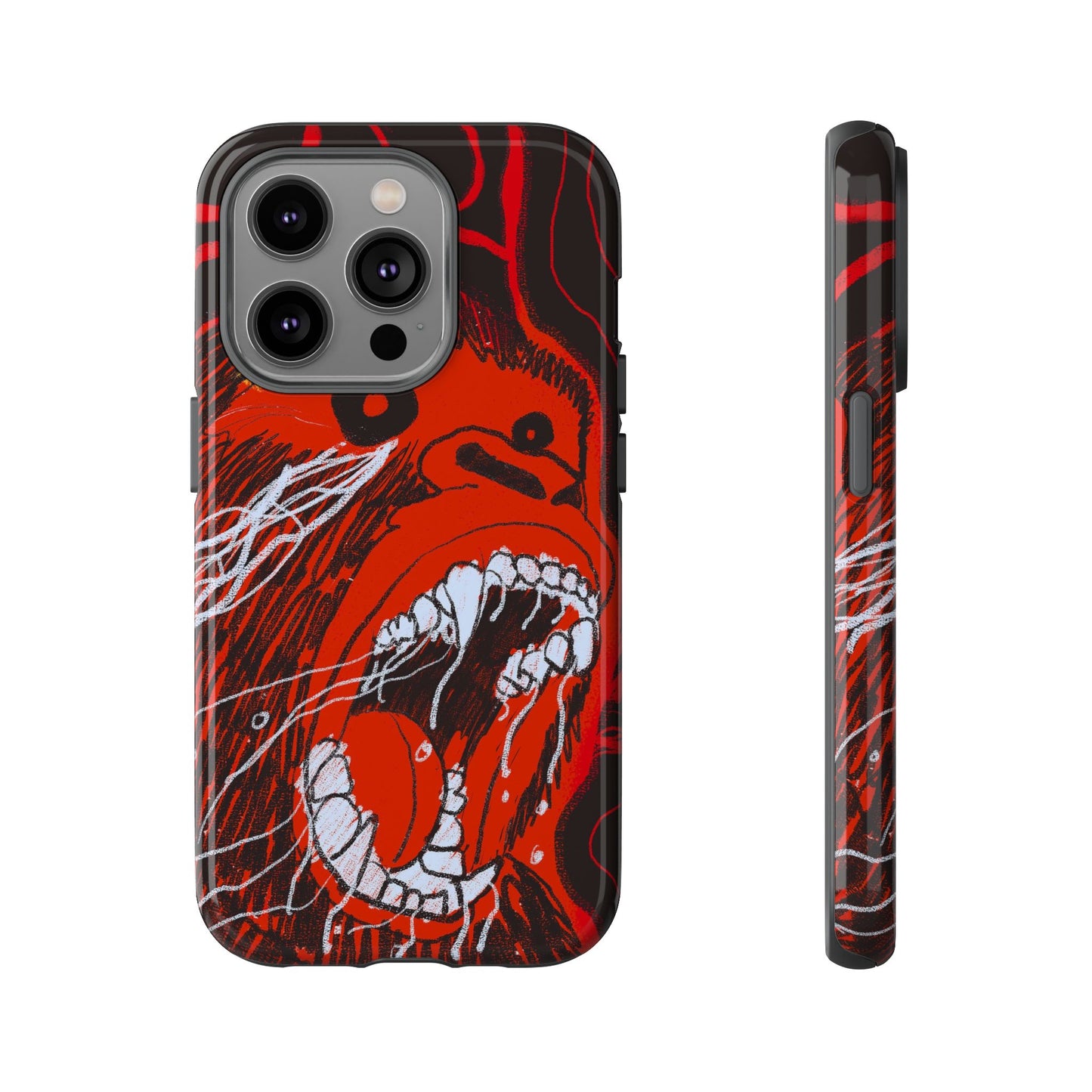 Phone Case — Red Screaming Ape Graphic Protective Cover