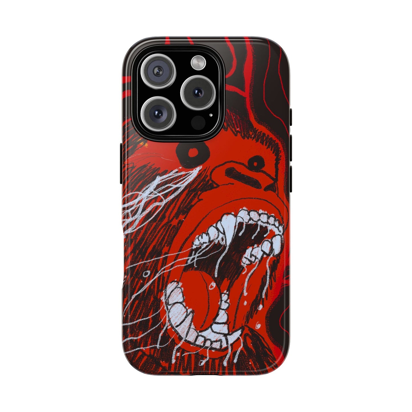 Phone Case — Red Screaming Ape Graphic Protective Cover