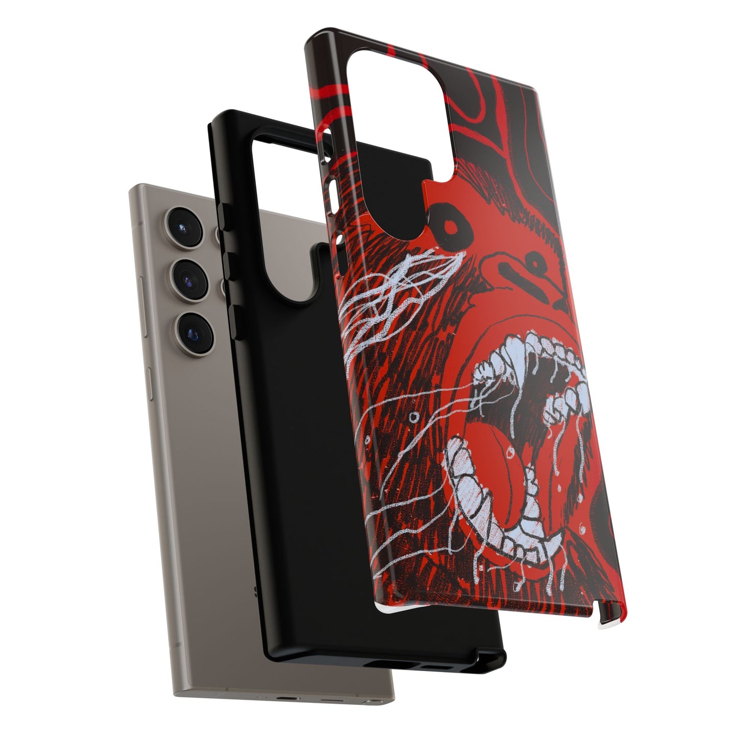 Phone Case — Red Screaming Ape Graphic Protective Cover