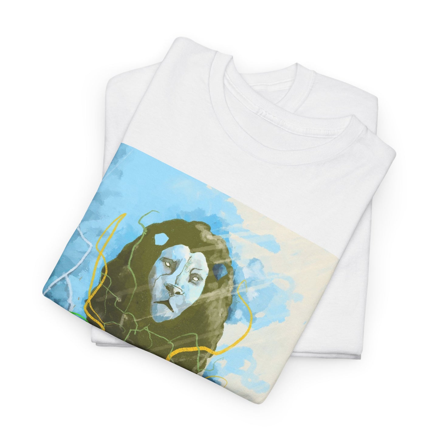 Lion Portrait T-Shirt — Artistic Majestic Lion Graphic Tee