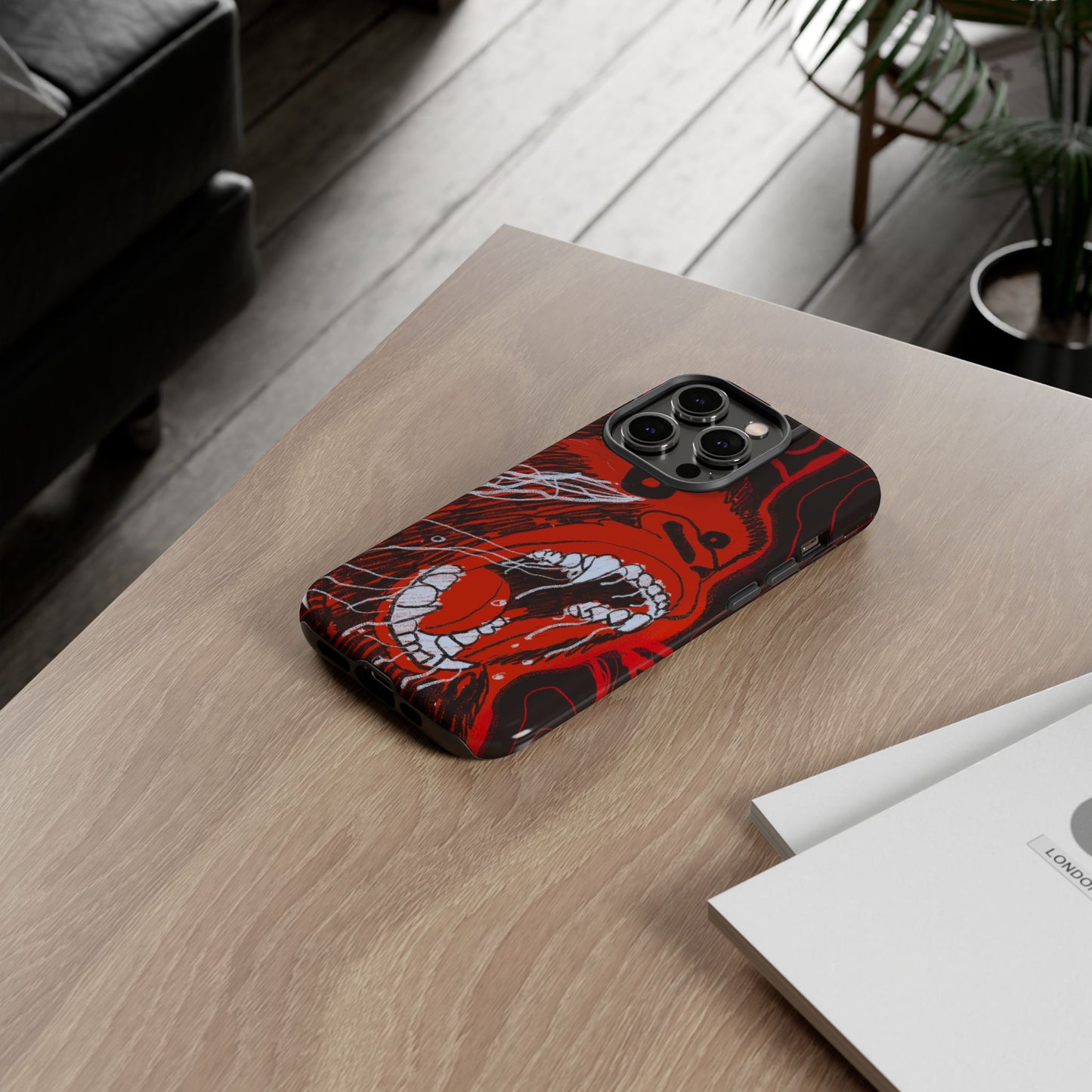Phone Case — Red Screaming Ape Graphic Protective Cover