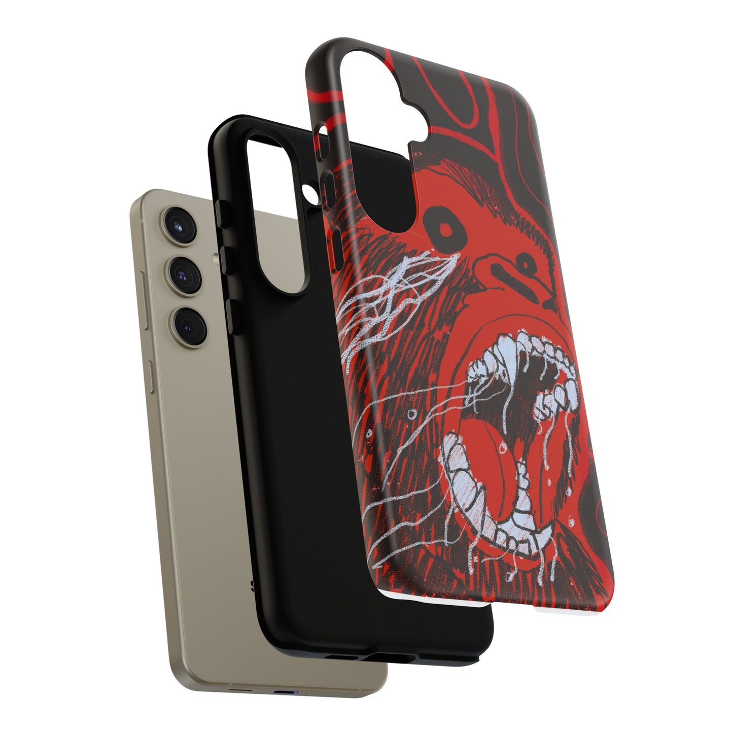 Phone Case — Red Screaming Ape Graphic Protective Cover