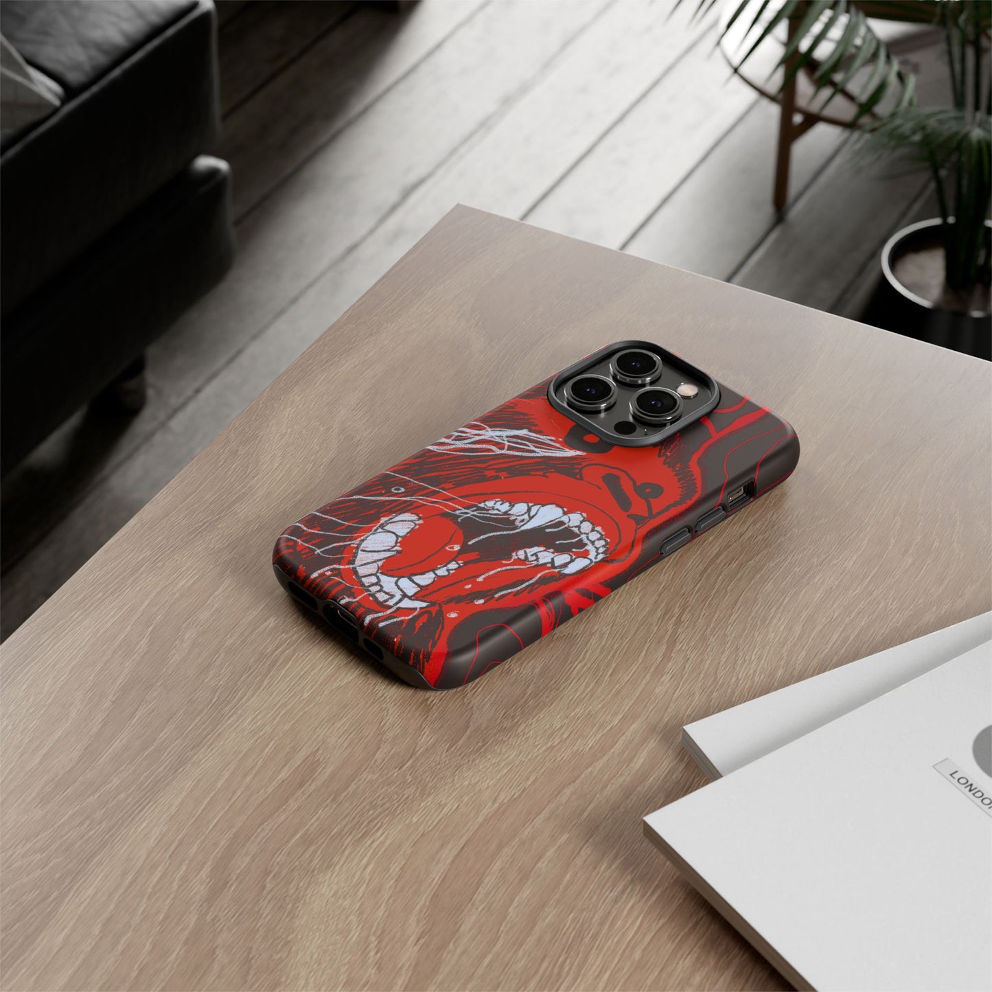 Phone Case — Red Screaming Ape Graphic Protective Cover