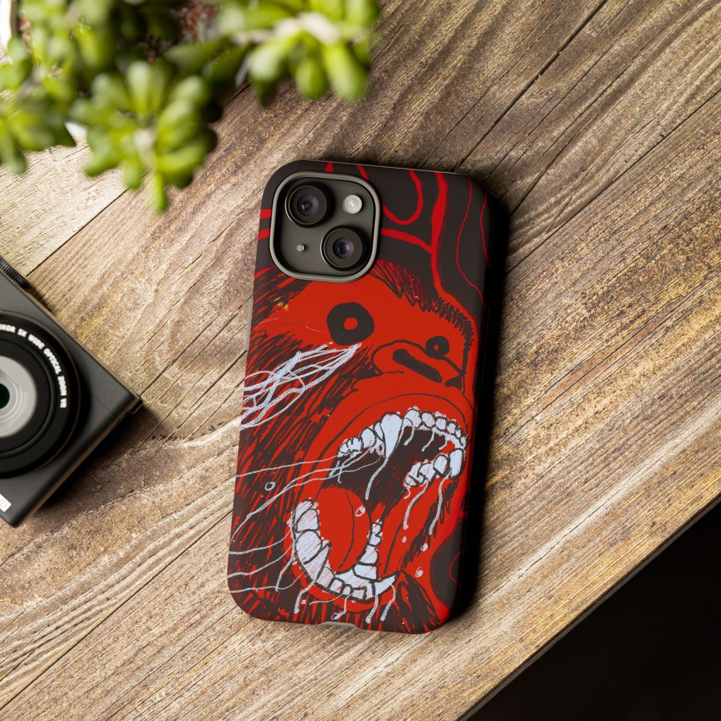 Phone Case — Red Screaming Ape Graphic Protective Cover