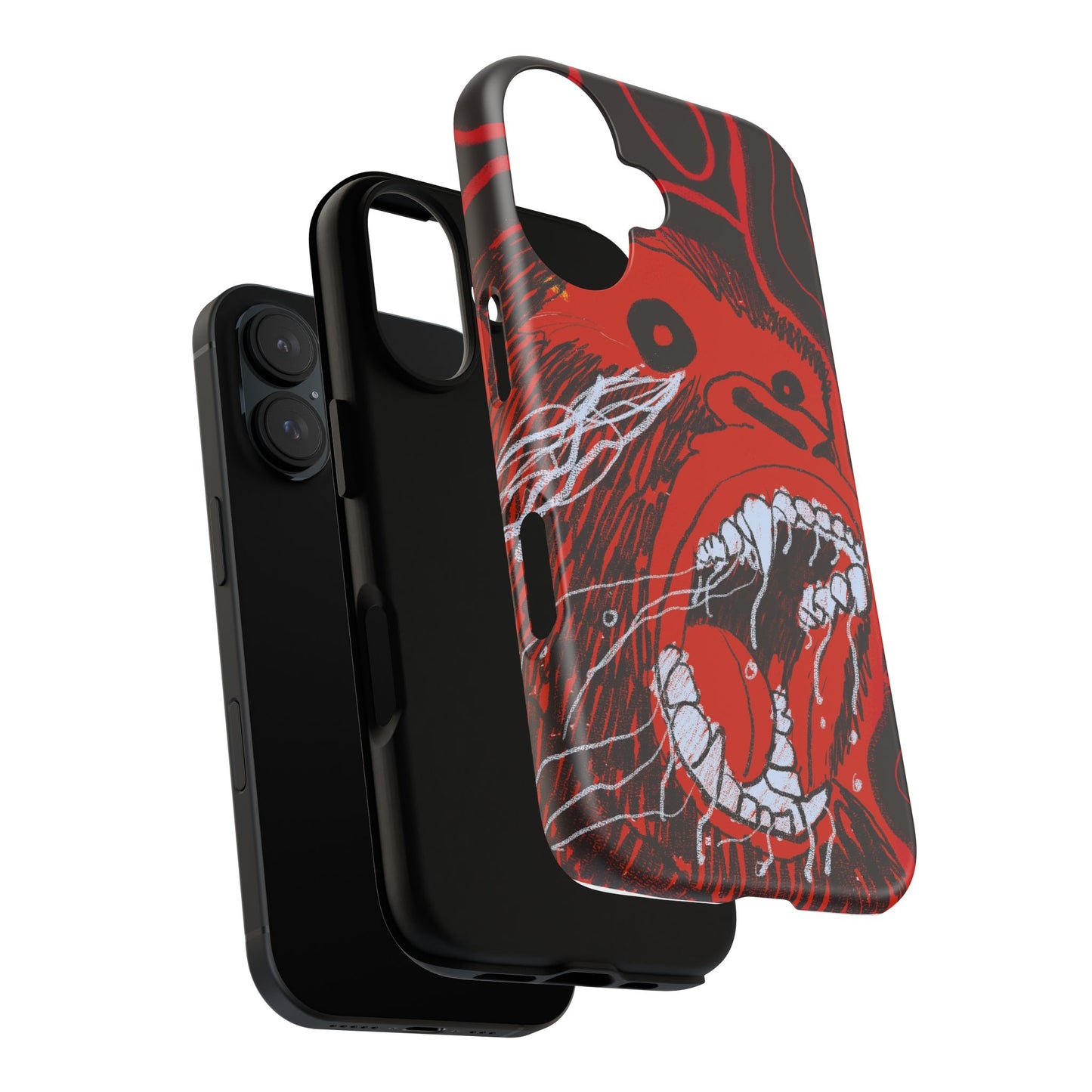 Phone Case — Red Screaming Ape Graphic Protective Cover