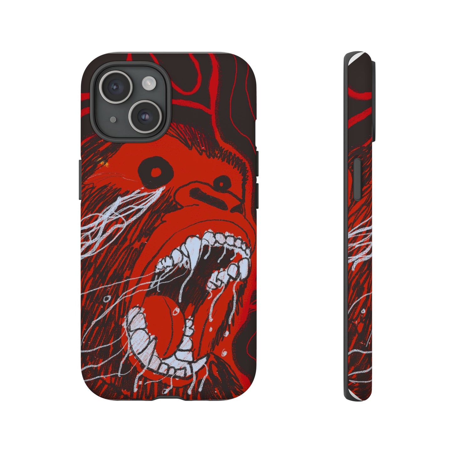 Phone Case — Red Screaming Ape Graphic Protective Cover