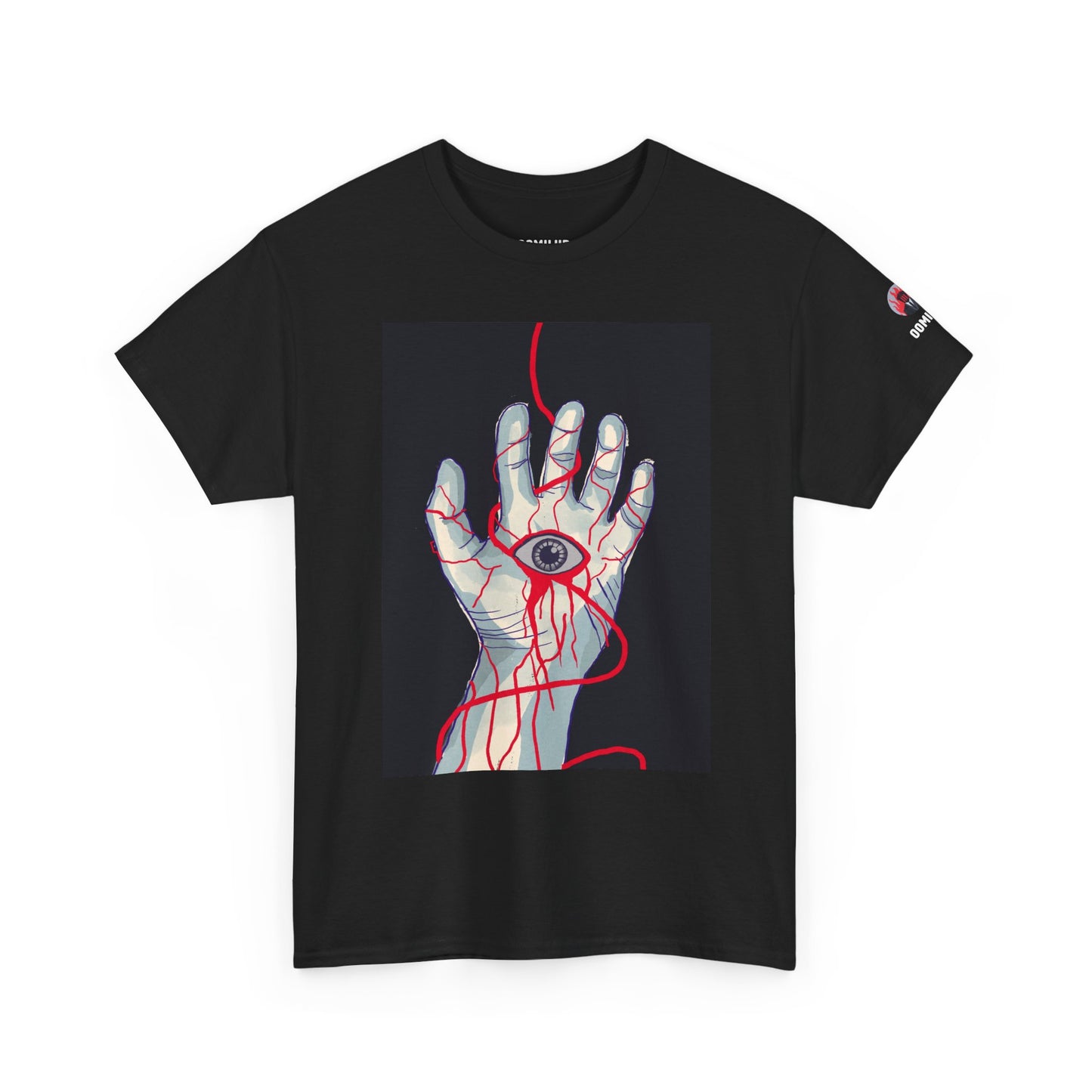 Graphic Tee — Surreal Bleeding Hand with Eye Design