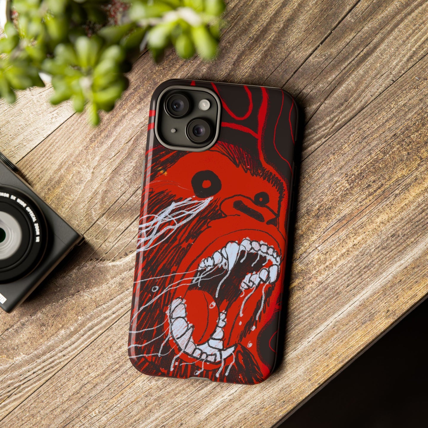 Phone Case — Red Screaming Ape Graphic Protective Cover