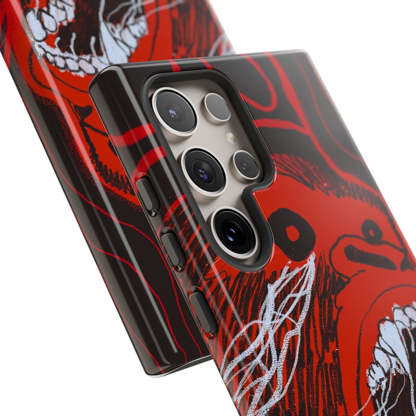 Phone Case — Red Screaming Ape Graphic Protective Cover