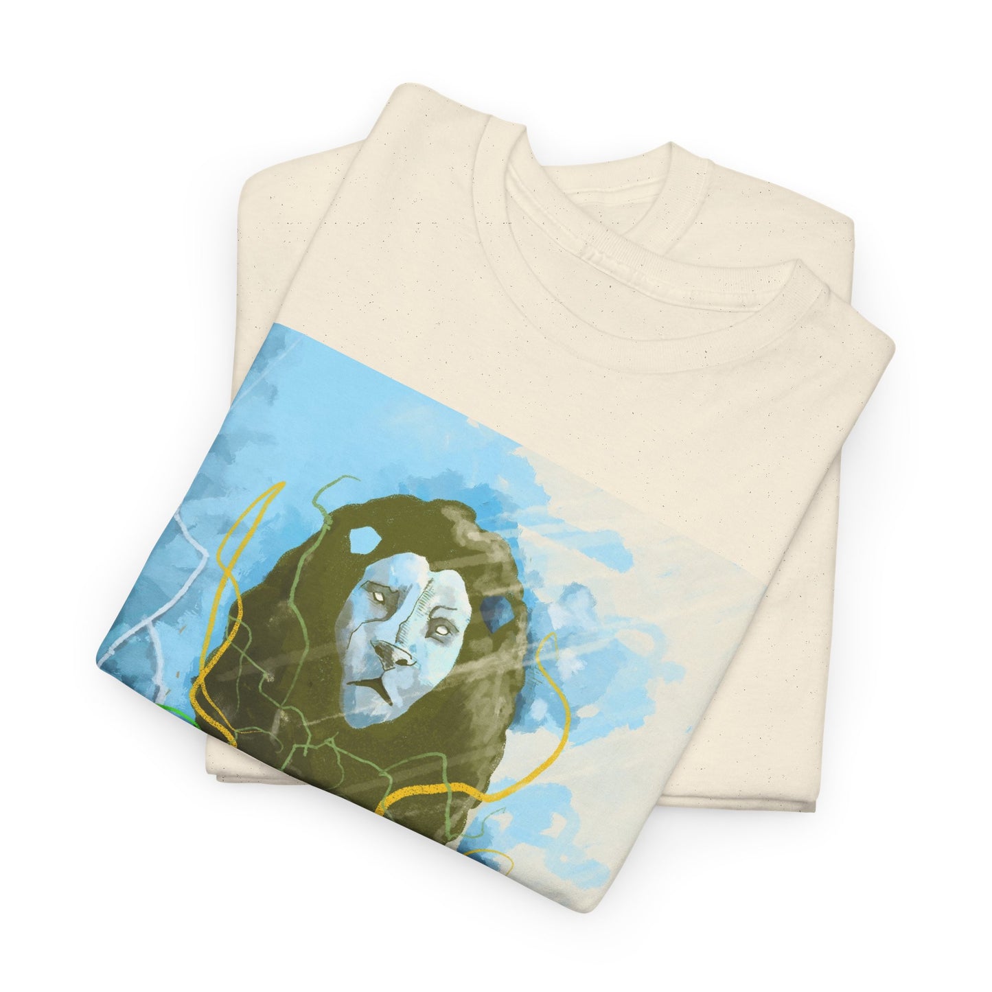 Lion Portrait T-Shirt — Artistic Majestic Lion Graphic Tee