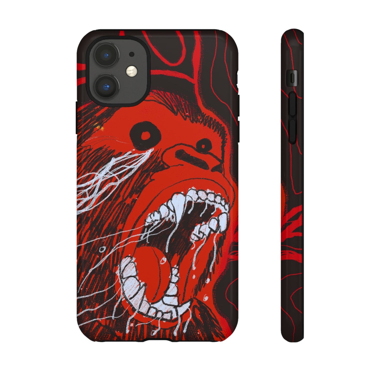 Phone Case — Red Screaming Ape Graphic Protective Cover